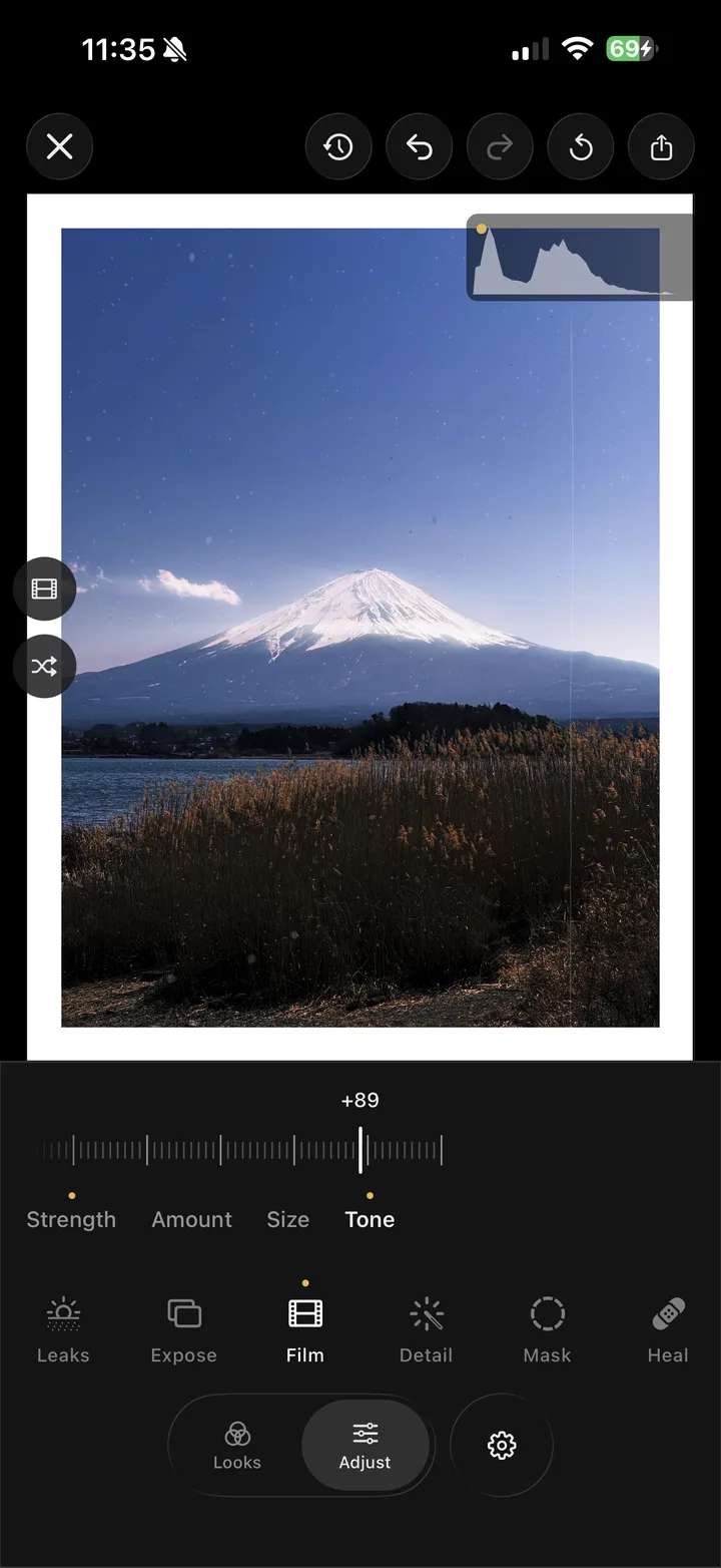 The Iris effects rack applied to a Mount Fuji photo